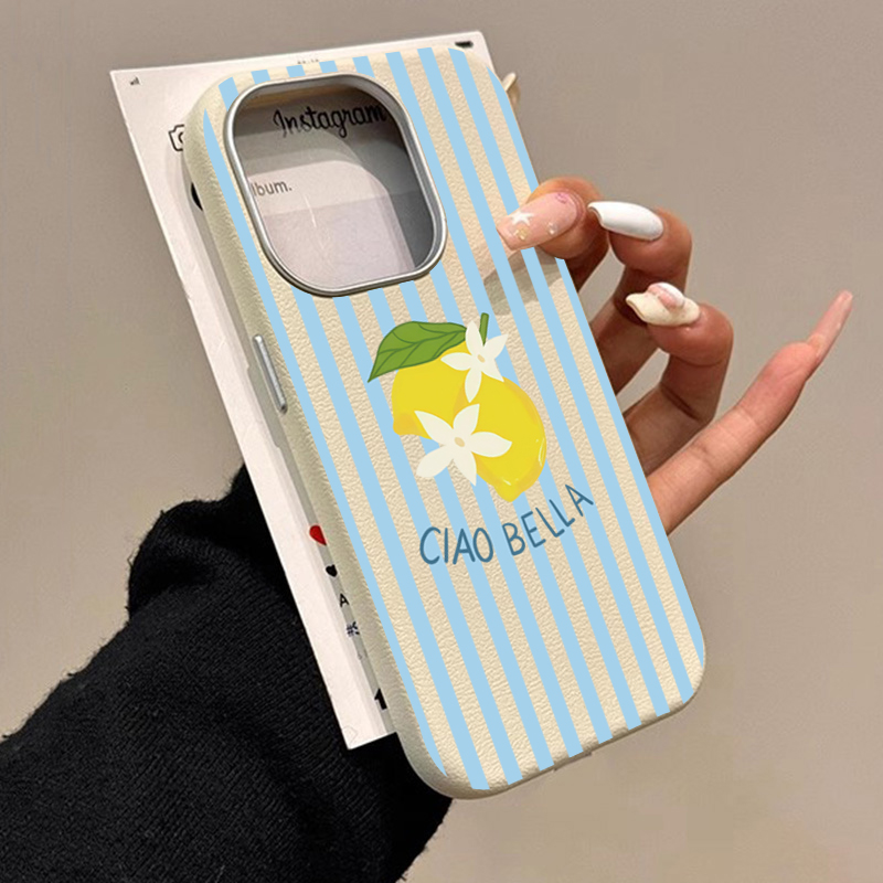 Samsung Galaxy A55 - Lemon Striped Retro Design Suitable for