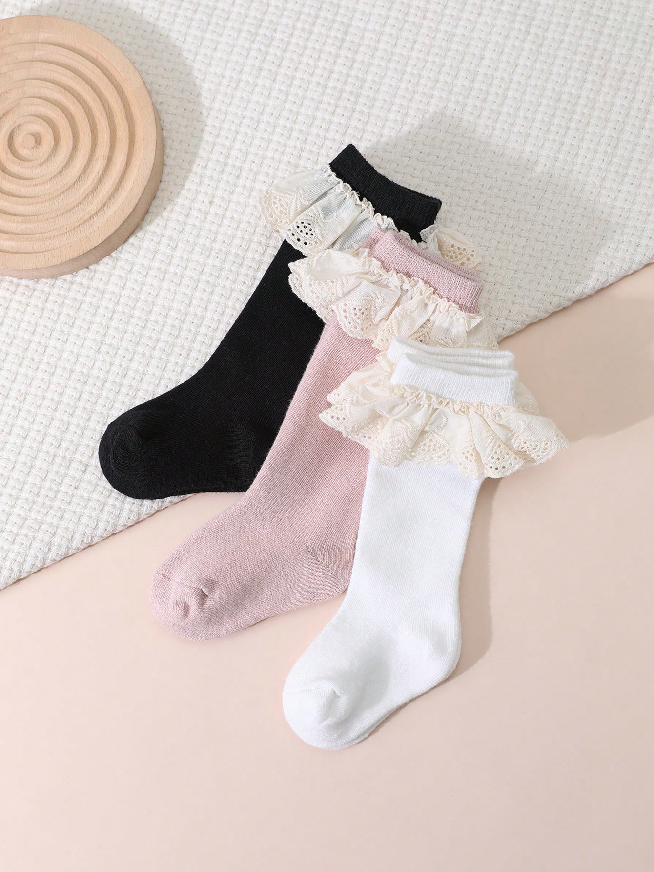 3Pairs Toddler Girls Lace Ruff - Baby Sock Oximeter ulasan dan harga