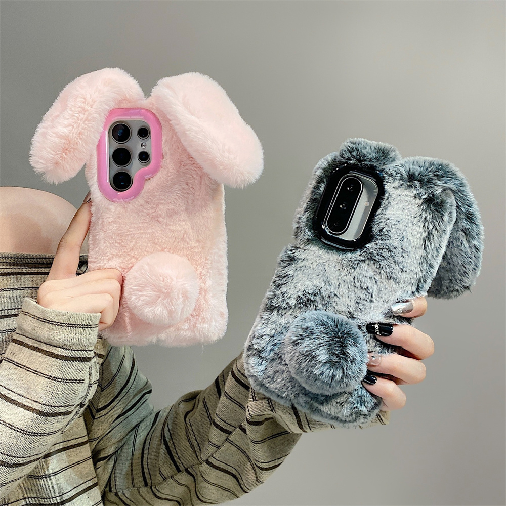 Cute Rabbit Ears Fluffy Stand  - Samsung Galaxy S24 ulasan dan harga